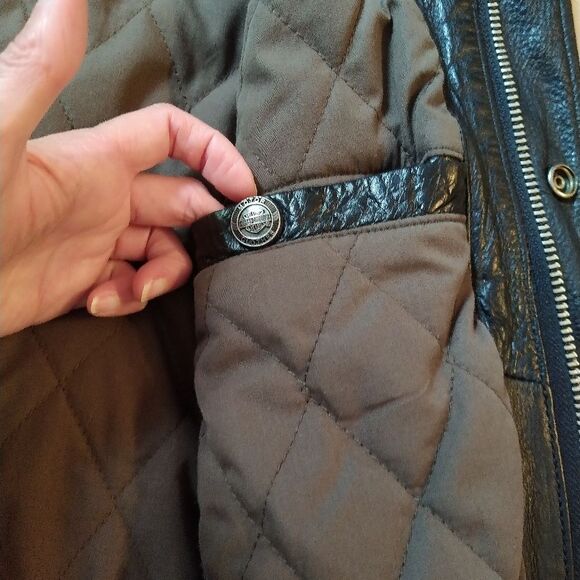 Vintage Harley Davidson Classic Varsity Bomber Leather Jacket Coat - Picture 7 of 13